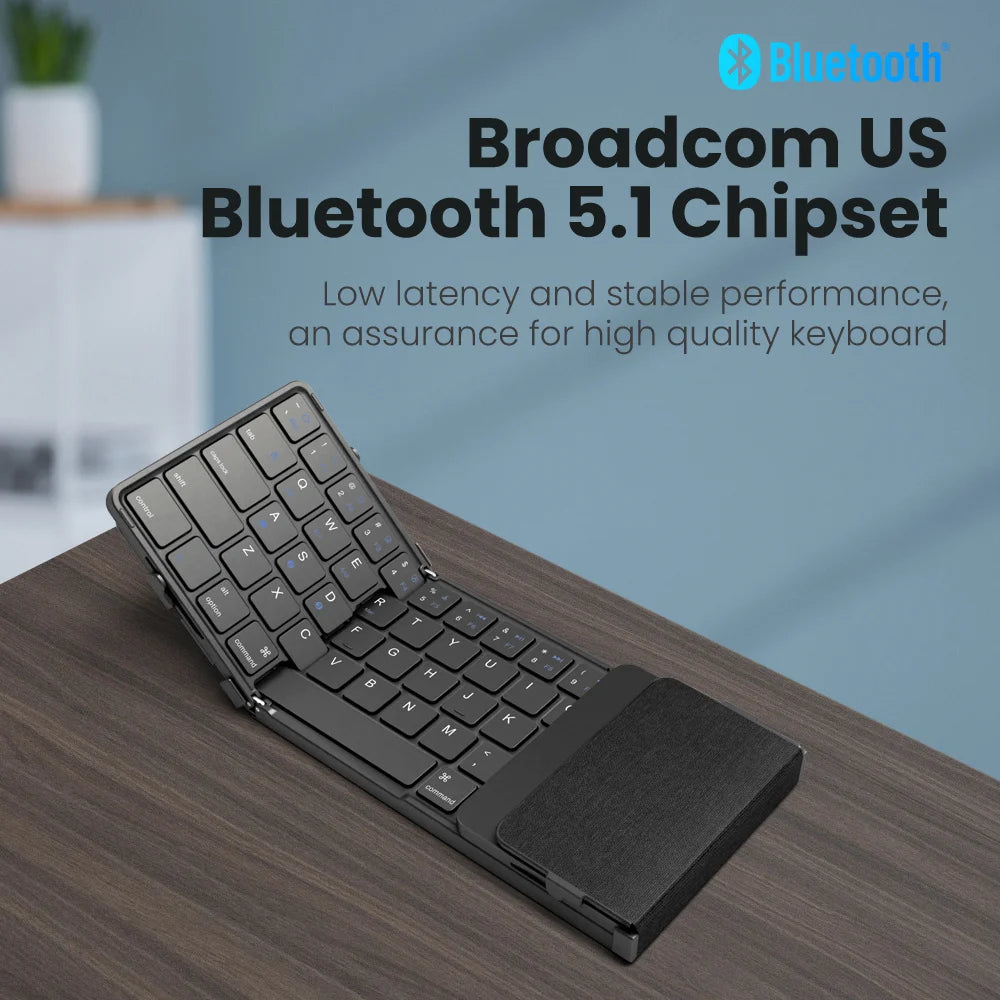Tastiera Pieghevole Wireless Bluetooth Ricaricabile Con Touchpad Per Tablet Ipad e Iphone