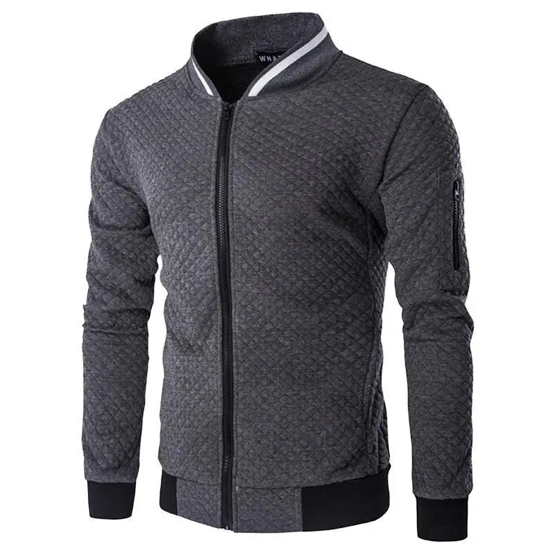 Giacche Uomo Slim Fit Collo Alto Casual Solida Streetwear Baseball Capispalla Autunno Primavera