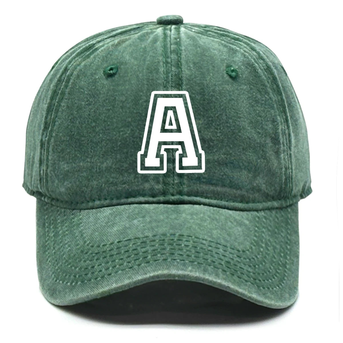 Berretto Da Baseball Unisex Con Stampa Lettera Iniziale AZ Cotone Lavato Retrò Con Visiera Sportiva