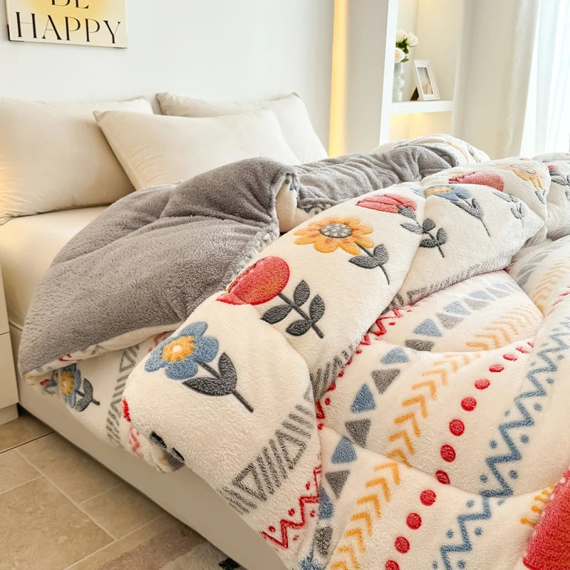 Coperta Super Spessa Inverno Autunno Taglia Queen Peluche Antistatica Morbida Confortevole Pile Coral Fleece Poliestere