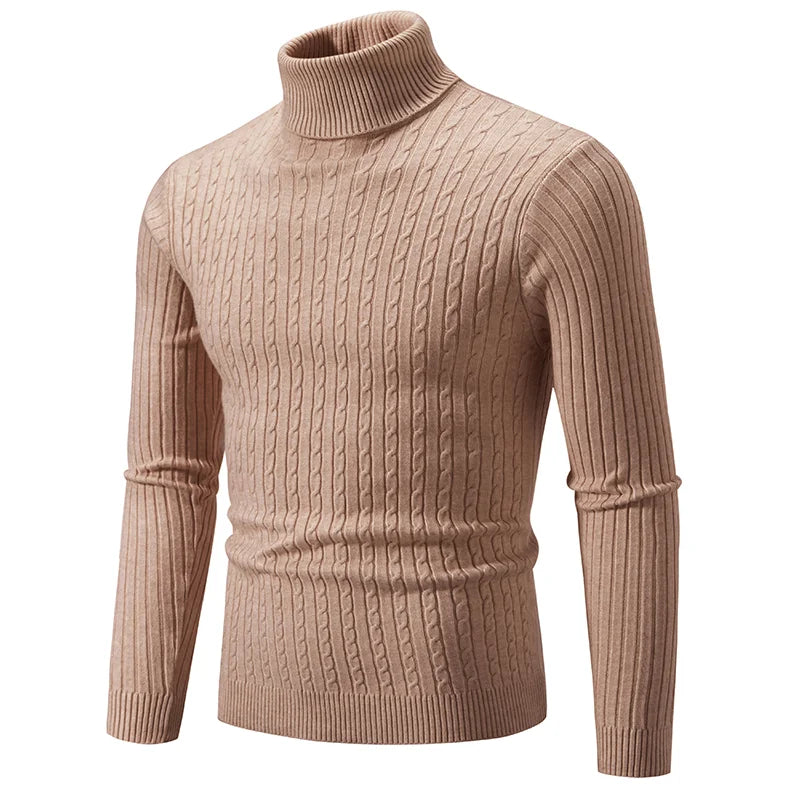 Maglione Invernale Spesso Caldo Collo Alto Dolcevita Uomo Slim Fit Maglieria Da Uomo Doppio Colletto Maschile