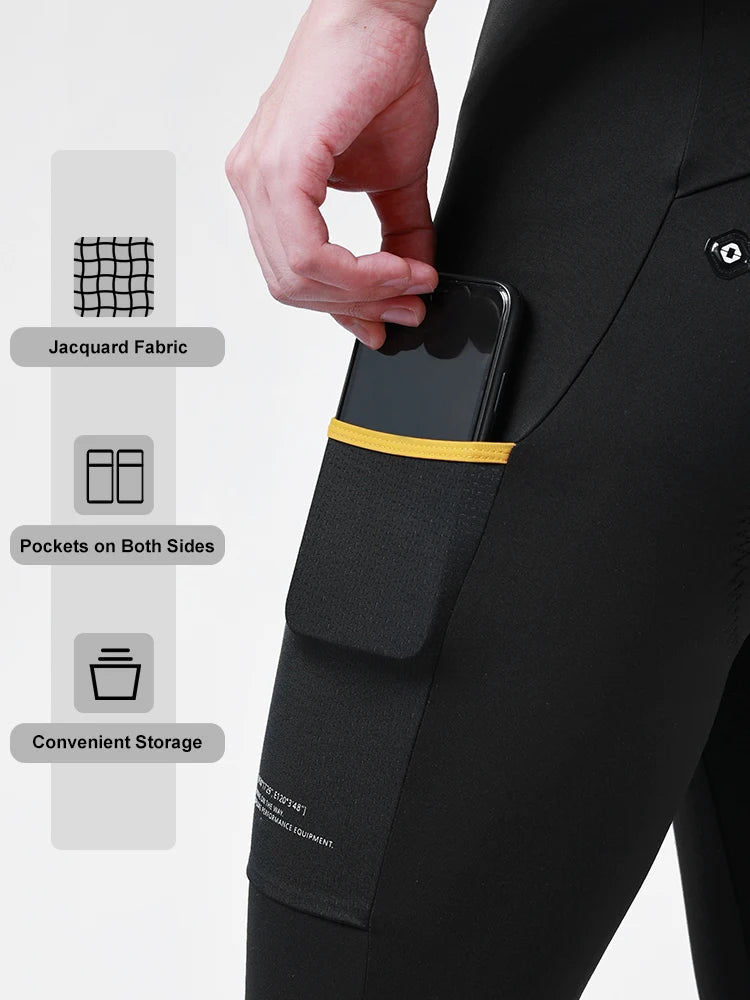 INBIKE Pantaloni Con Bretelle Per Bici Da Strada In Pile Per Uomo Termici Invernali Antivento MTB Ciclismo
