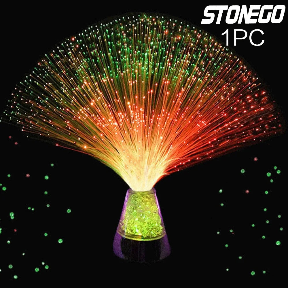 Luce In Fibra Ottica LED Notturna Stellata Colorata Per Camera Da Letto Atmosfera Festiva Luci In Cristallo