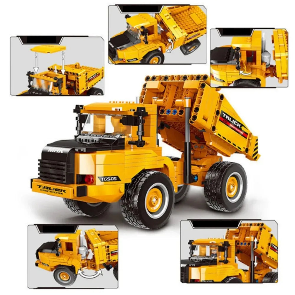 Set Costruzioni Multi Veicoli Caricabatteria Gru Camion Fai Da Te Blocchi Ingegneria Giocattolo Per Bambini
