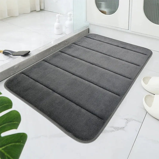Tappetino antiscivolo in velluto corallo da bagno, assorbimento rapido dell'acqua, lavaggio a secco, tappetino per wc, morbido, facile da usare in bagno