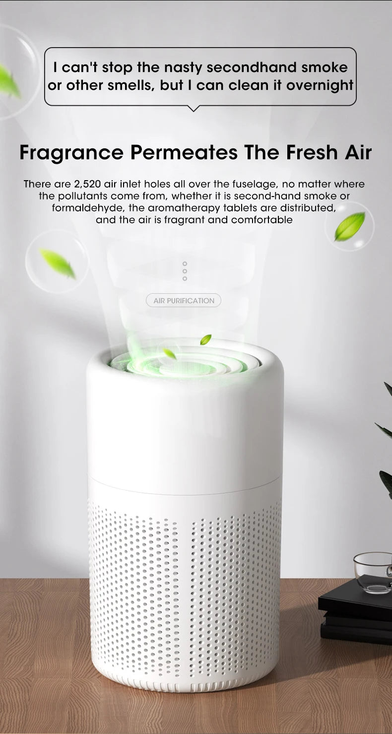 Mini Purificatore D'Aria Da Tavolo Solare Portatile Con Filtro HEPA Deodorante Per Ambienti Rimozione Odori