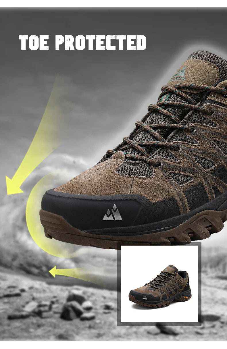 HikeUp Scarpe da Trekking da Uomo Traspiranti con Lacci Ammortizzate per Escursionismo all Aperto Impermeabili Outdoor