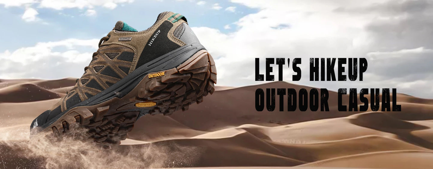 HikeUp Scarpe da Trekking da Uomo Traspiranti con Lacci Ammortizzate per Escursionismo all Aperto Impermeabili Outdoor