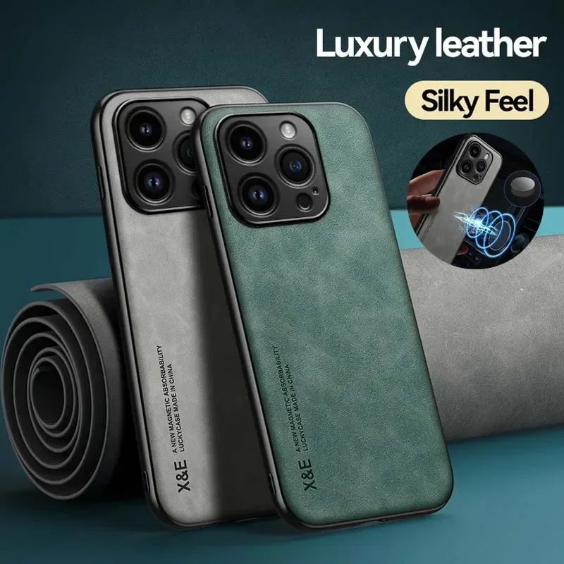 Custodia Protettiva Di Lusso Per iPhone 7 8 11 Pro Max Plus Mini 12 13 14 15 16 16e 17 Con Supporto Auto Magnetico