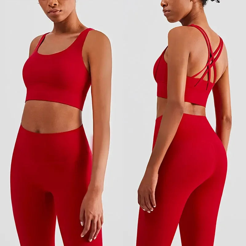 Tuta Da Yoga Due Pezzi Da Donna Abbigliamento Sportivo Per Pilates E Fitness Leggings Reggiseno Sportivo Traspirante