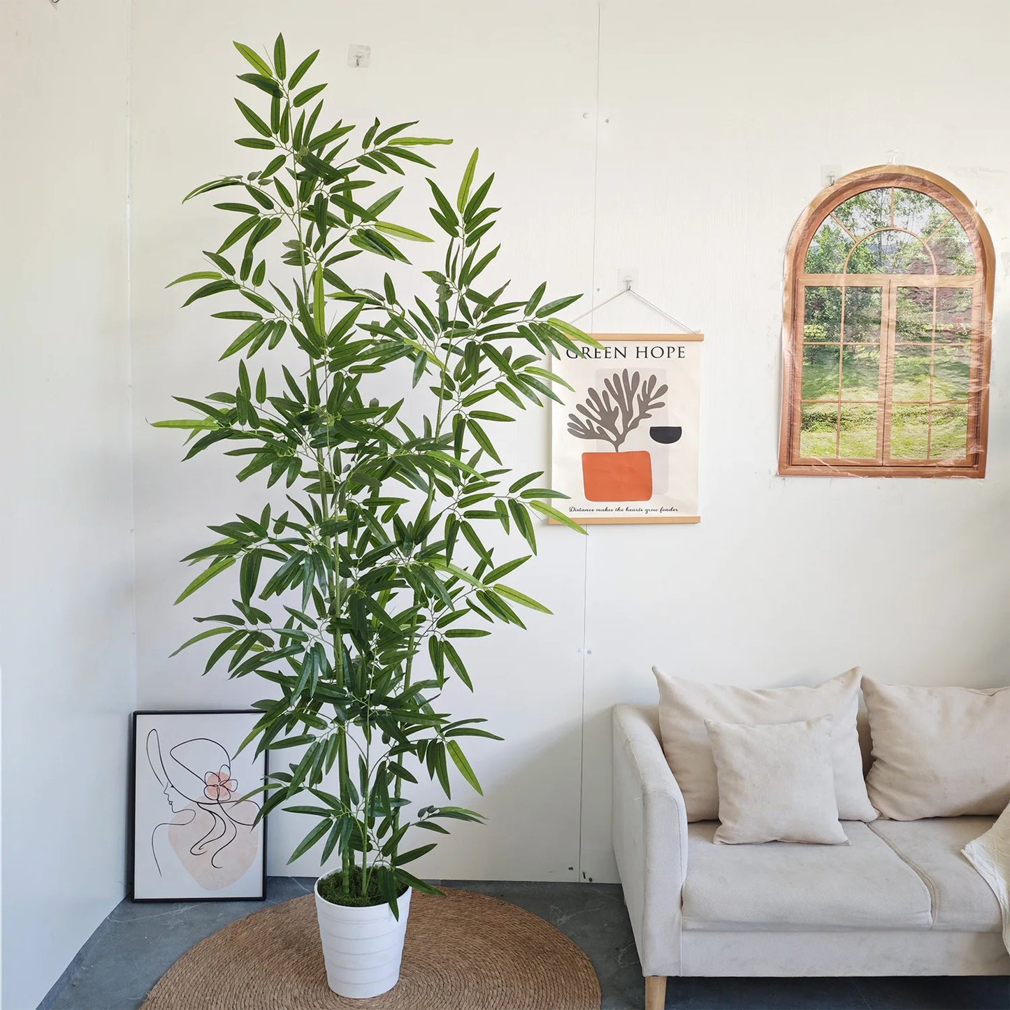 Bambù Artificiale Verde Grande Altezza Regolabile Da 160 A 210 Cm Per Decorazione Giardino E Ambienti
