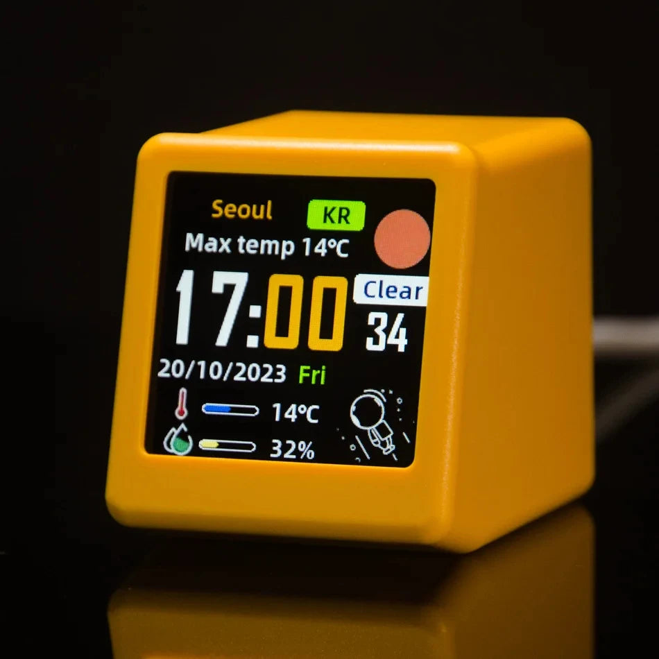 Piccola Stazione Meteorologica Portatile WiFi Display Meteo Temperatura Umidità Sveglia Decorazione Da Tavolo