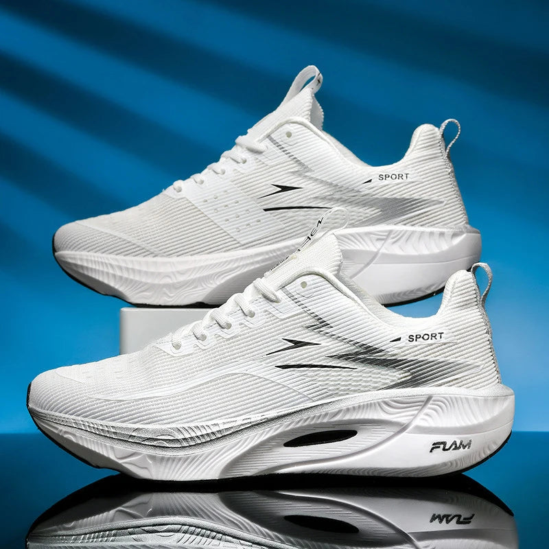 Scarpe Da Corsa Marathon Uomo Traspiranti Leggere Con Cuscino Aria Antiscivolo In Carbon Board