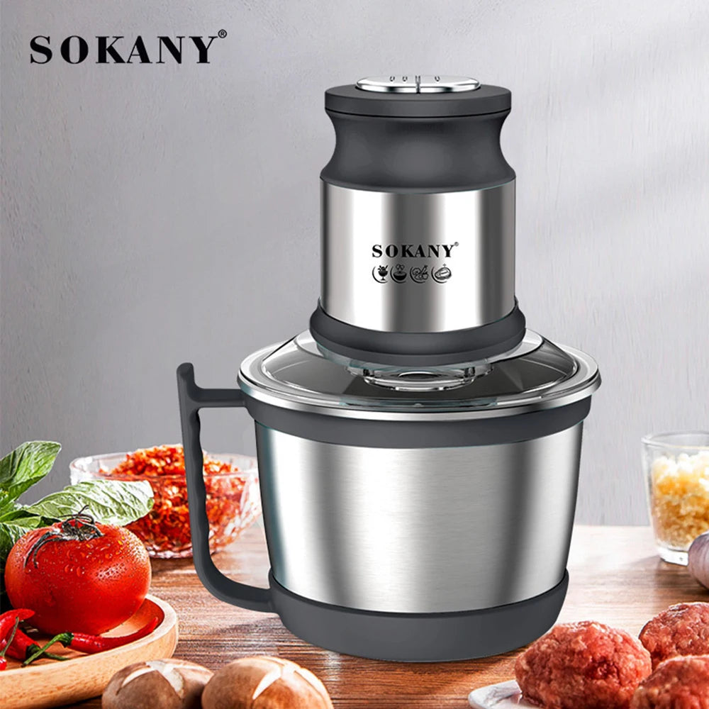 Tritacarne Elettrico 800W 3L In Acciaio Inox Frullatore Mixer Cucina Processore Alimentare Tutto in Uno 220V