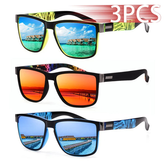 Occhiali Da Sole UV400 Quadrati Unisex Leggeri Tre Paia Colorati Per Uomo E Donne Ideali Per Esterno Moda E Stile