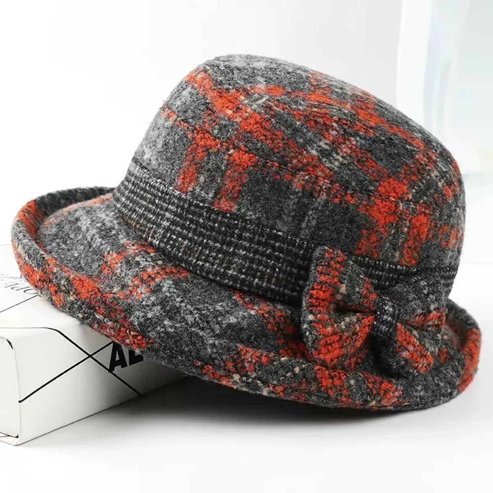 Cappello A Cilindro Da Donna Con Fiocco Autunnale Invernale In Lana Calda E Ispessita Stile Da Pescatore Raffinato