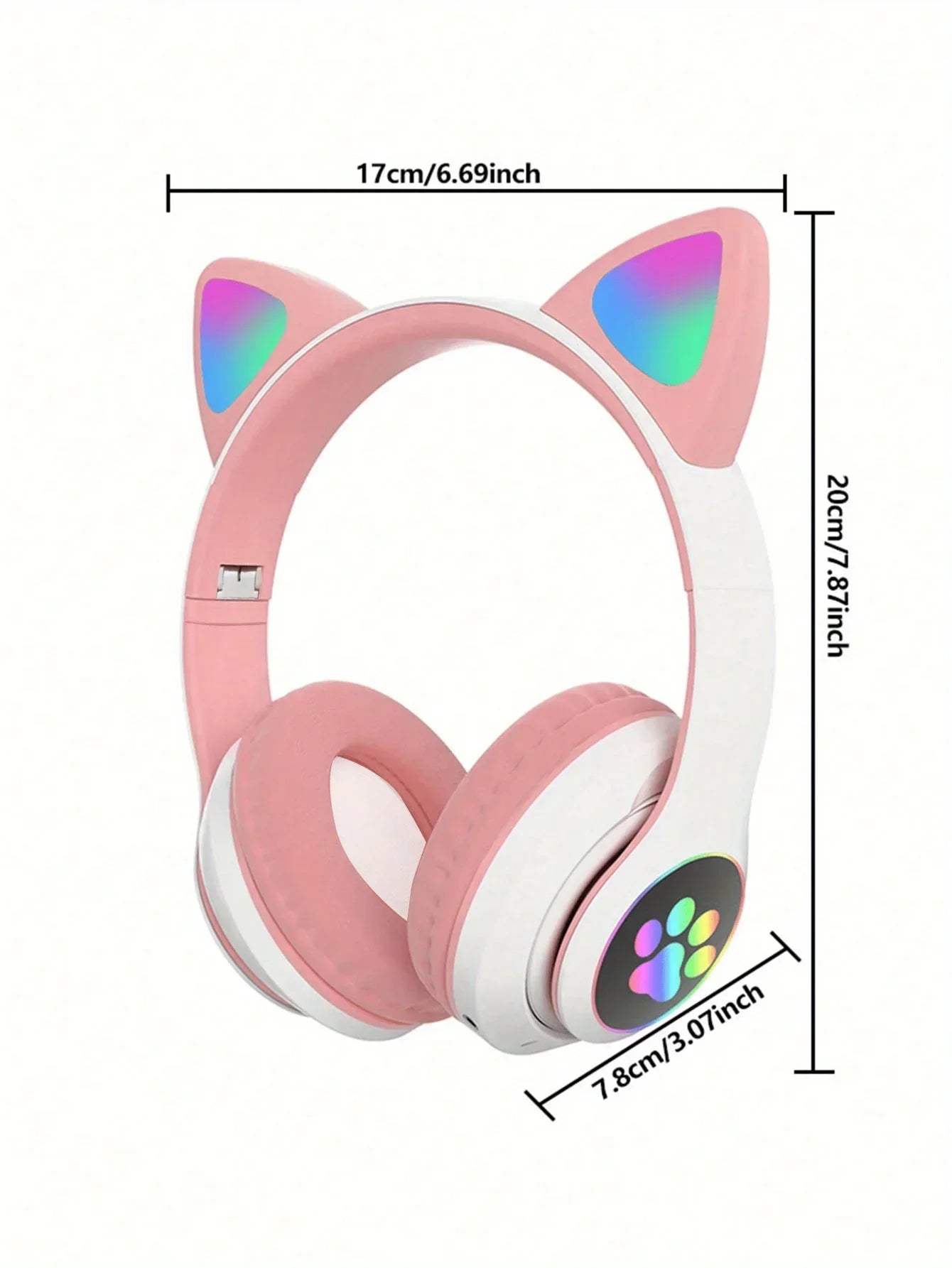 Cuffie Wireless Per Gatti Con Orecchie Di Gatto RGB Microfono Cancellazione Del Rumore Musica Stereo Regalo Ideale