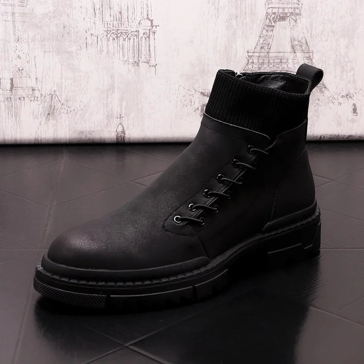 Stivali Chelsea Da Uomo In Pelle Con Plateau Per Party E Discoteca Scarpe Alla Caviglia Eleganti