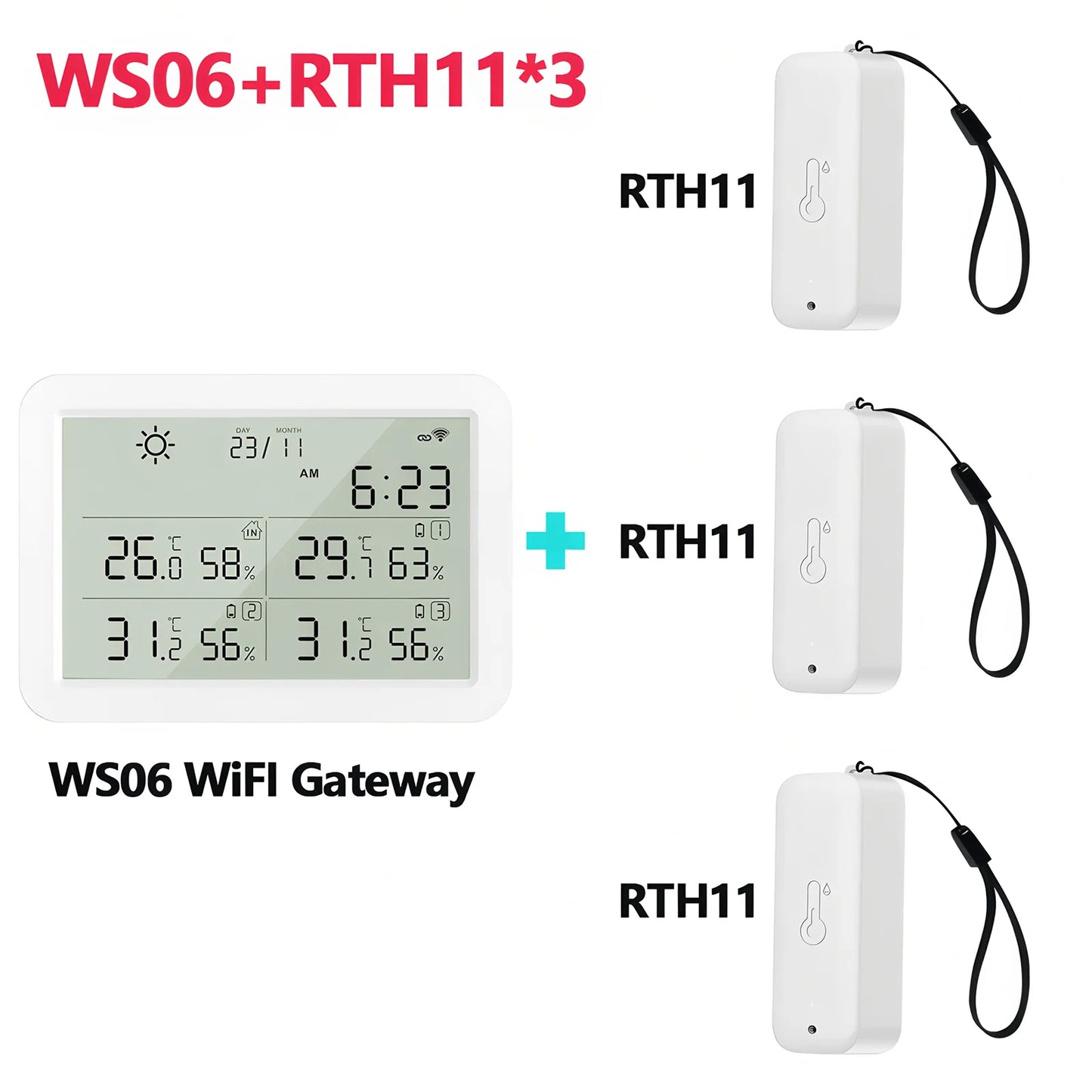Stazione Meteorologica Intelligente Tuya WiFi LCD Meteo Interni Esterni Allarme Umidità Temperatura
