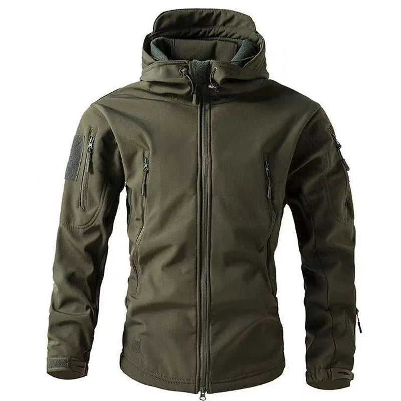 Tuta Soft Shell Uniforme Militare Con Cappuccio Pantaloni Cargo Traspiranti Set Da Caccia Multitasche