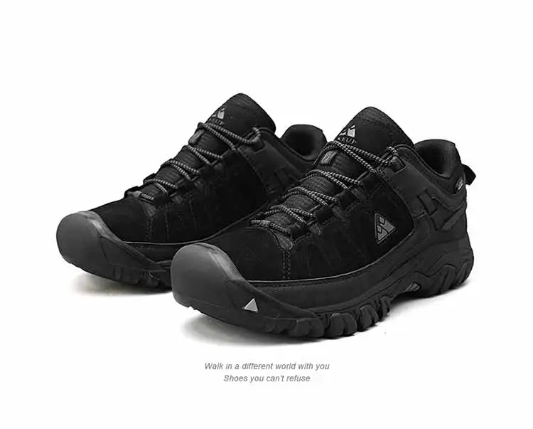 HikeUp Scarpe Da Trekking Uomo In Pelle Resistente Alta Qualità Con Suola In Gomma Per Esterni