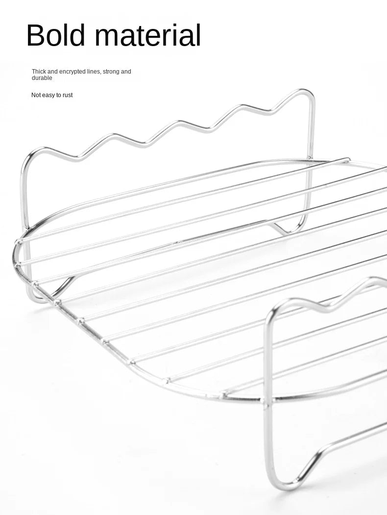 Set Grill Da Esterno Con Spiedini E Staffe Per Barbecue In Acciaio Inossidabile Per Friggitrice Ad Aria Quadrata