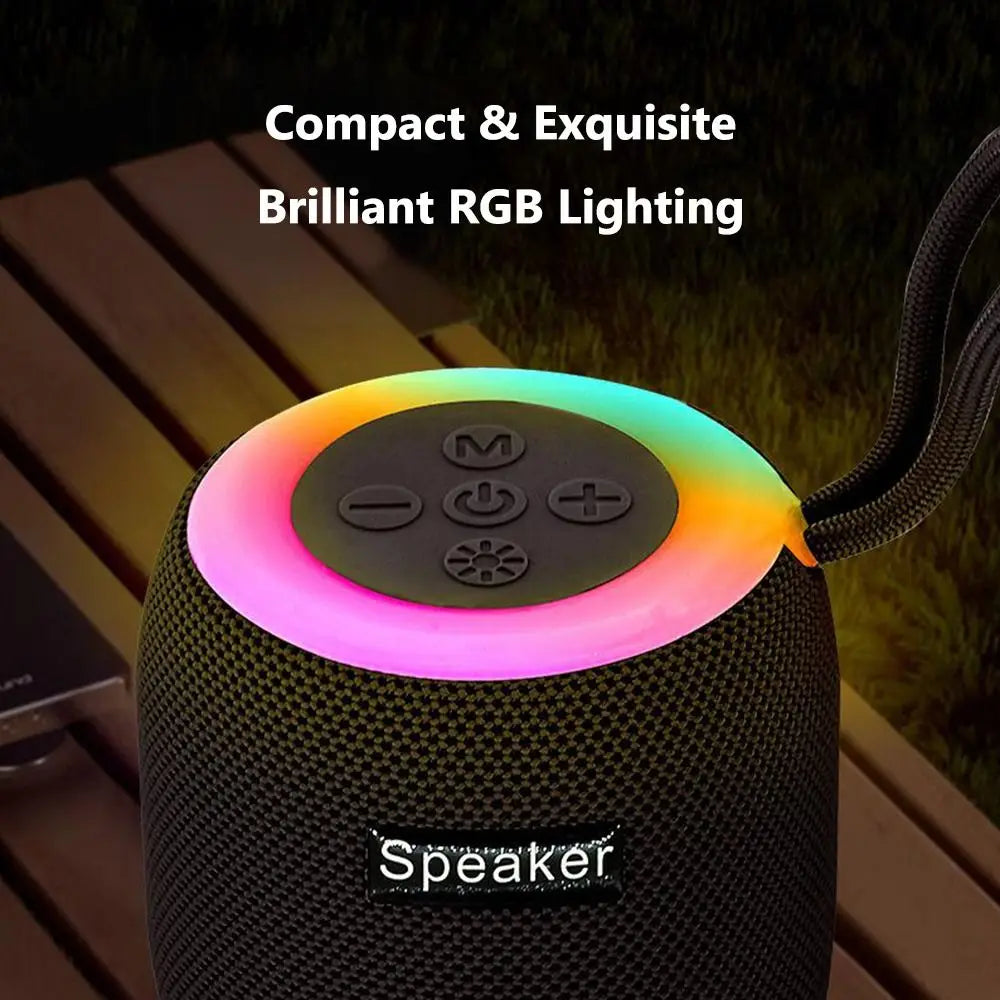 Altoparlante Bluetooth Portatile Con Luce RGB Mini Subwoofer Suono Stereo Senza Fili Per Campeggio Auto Casa