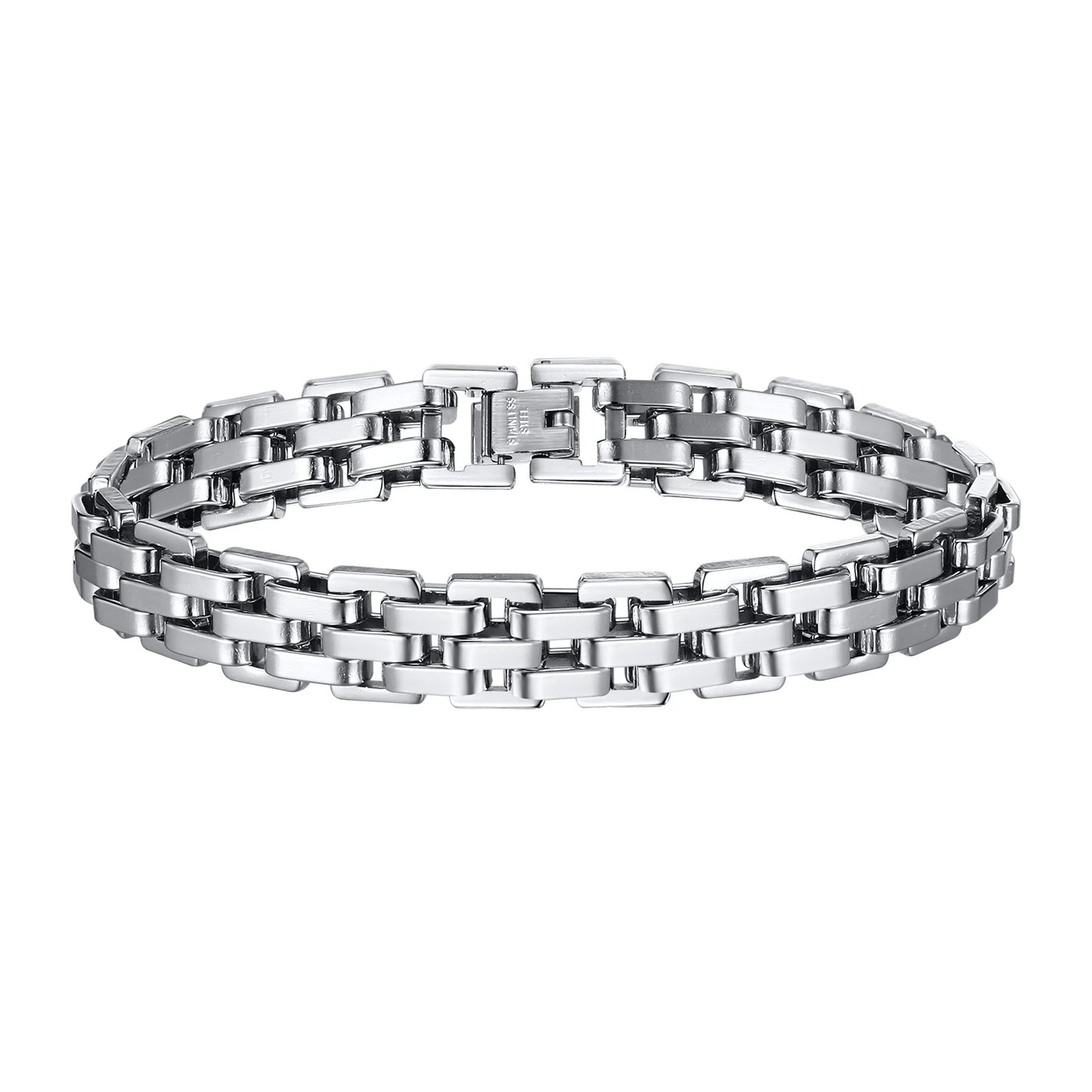 Braccialetto A Catena Con Cinturino Alla Moda In Acciaio Inossidabile Per Uomo 10 Mm Regalo Festa Del Papà