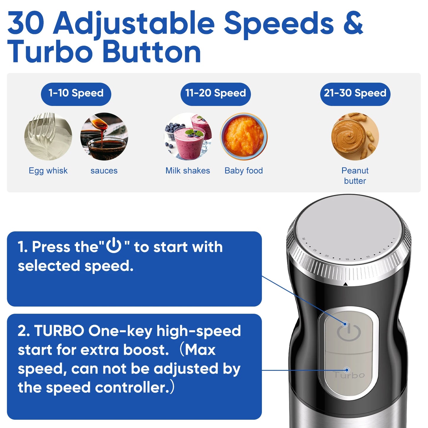 Frullatore Manuale Ad Immersione BioloMix 3 In 1 Da 1000 W Con Lama In Acciaio Inossidabile 304 Per Frullati E Purea