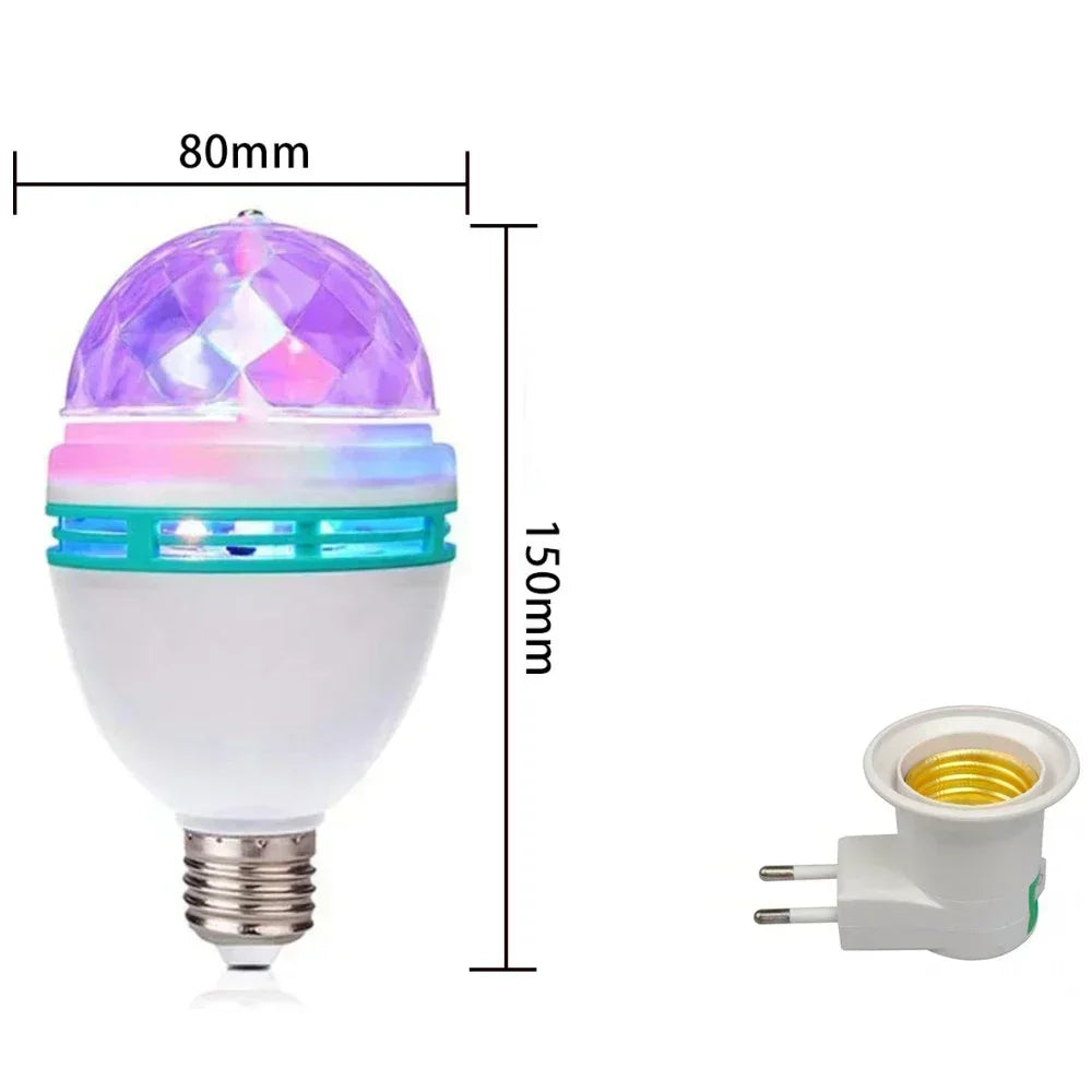 Lampada E27 Disco Rotante RGB LED Stroboscopica Per Festa Compleanno Club Bar KTV Halloween Natale Luce Cristallo
