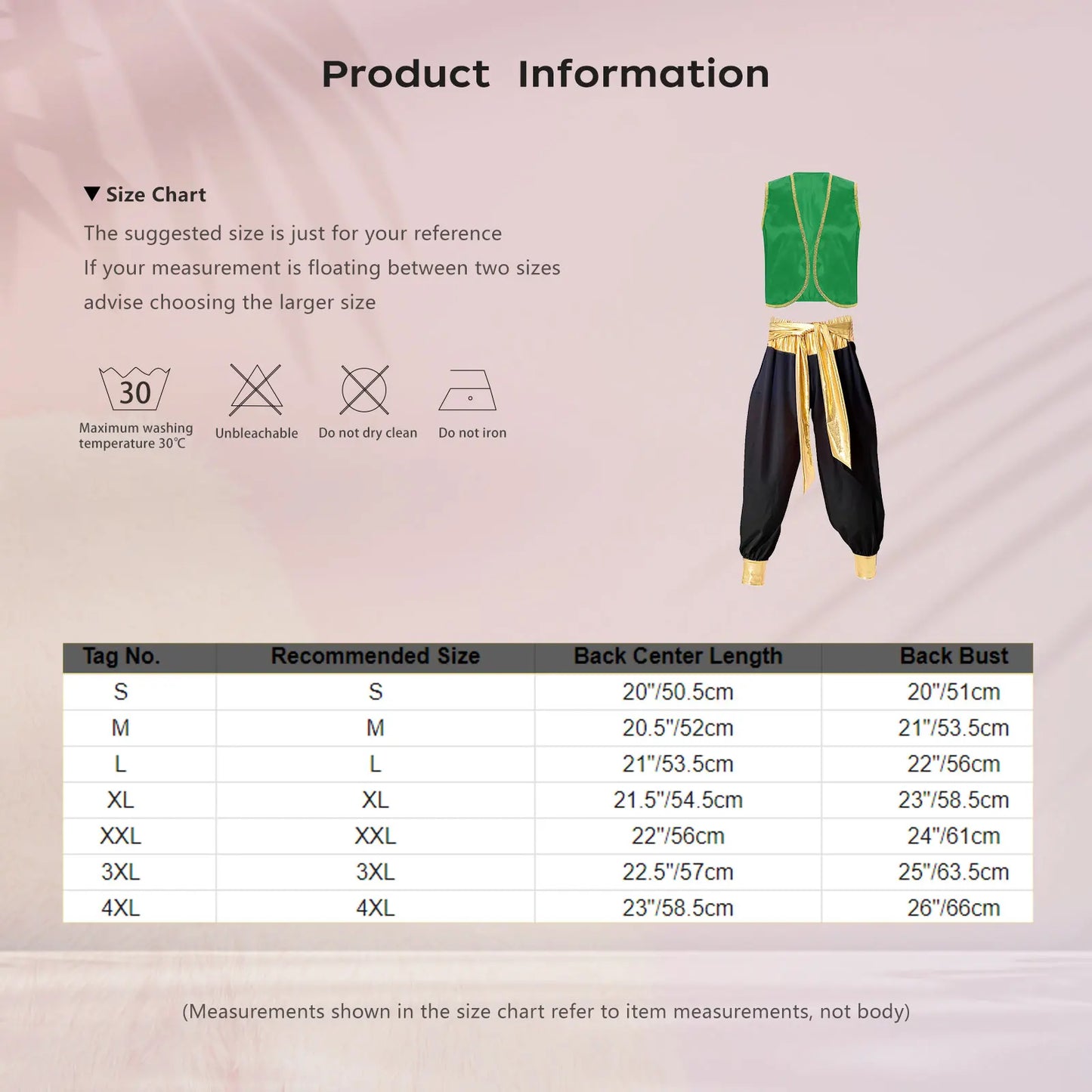 Costume Fantasy Myth Prince Aladin per adulti Gilet senza maniche e pantaloni Abito da palcoscenico per feste a tema Halloween Cosplay