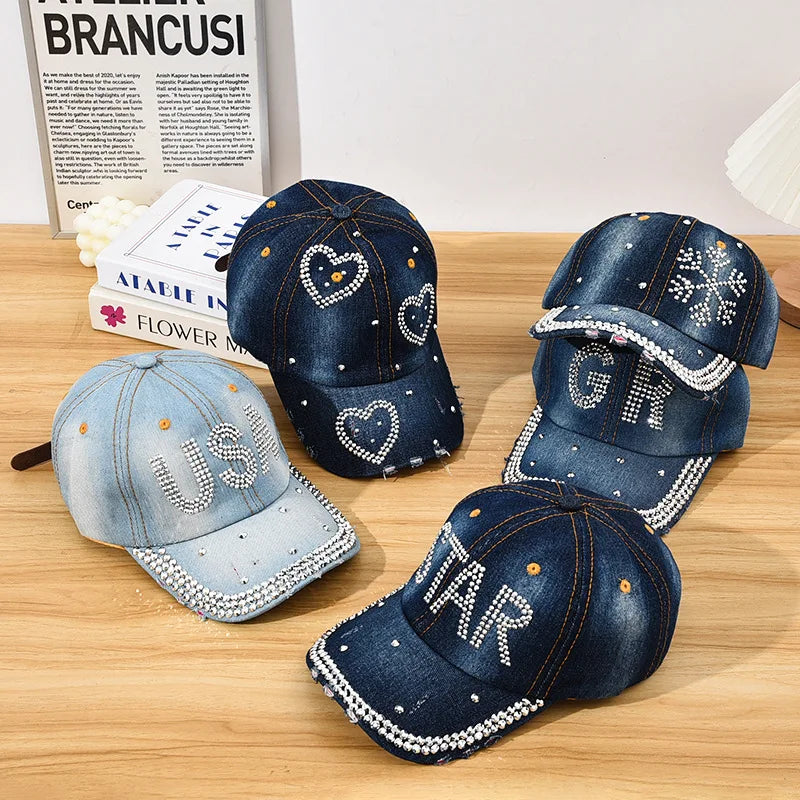 Cappellino Da Baseball Con Diamanti Y2K Motivo Stelle Regolabile Chiusura Posteriore Unisex Design Casual Moda Quotidiana
