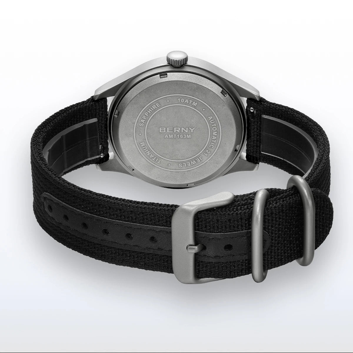 BERNY Orologio Da Campo Da Uomo Automatico In Titanio Con Vetro Zaffiro Luminoso Calendario 10ATM Impermeabile Da Pilota