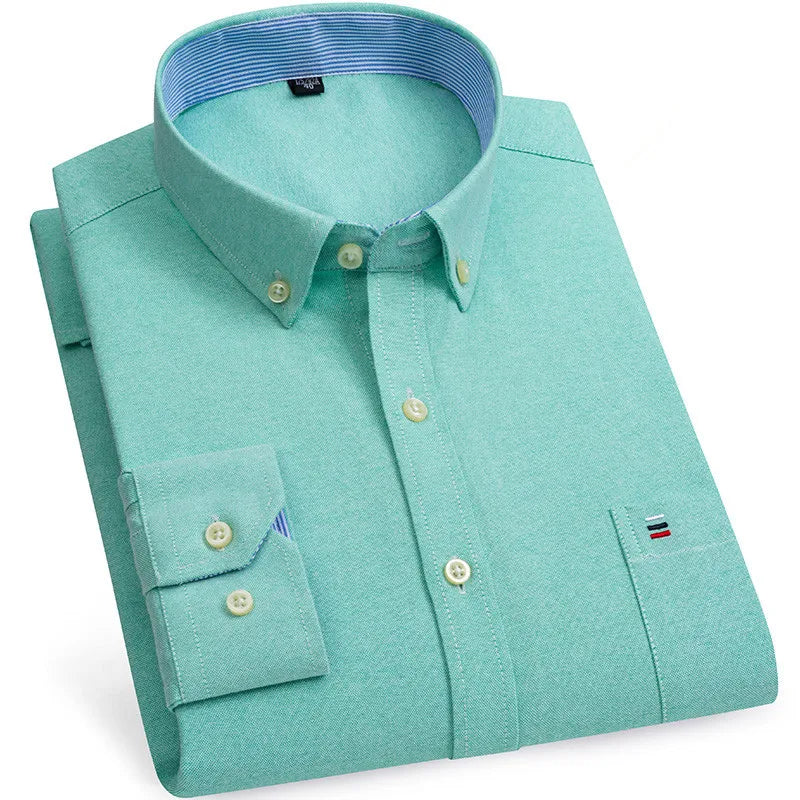 Camicie Da Uomo In Cotone Oxford A Quadri Bamboople Tasca Singola Maniche Lunghe Abbottonata Vestibilità Standard 6XL 7XL
