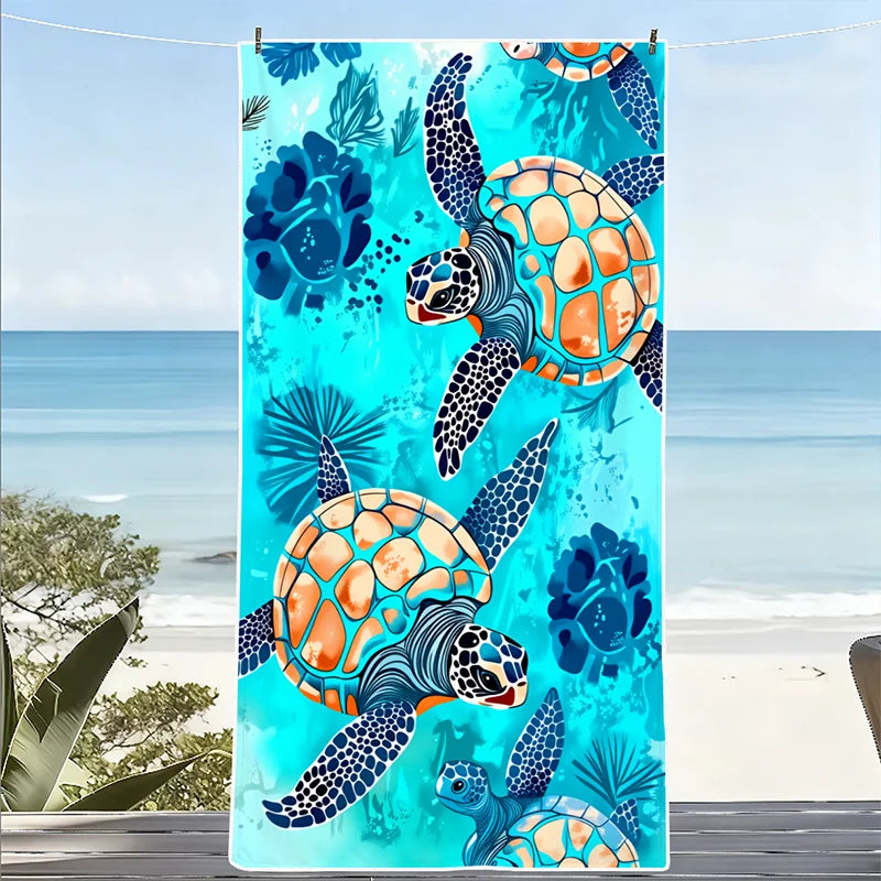 Asciugamano Da Spiaggia In Microfibra Coral Turtle Ultra Assorbente Leggero Asciugatura Rapida Senza Sabbia Palestra