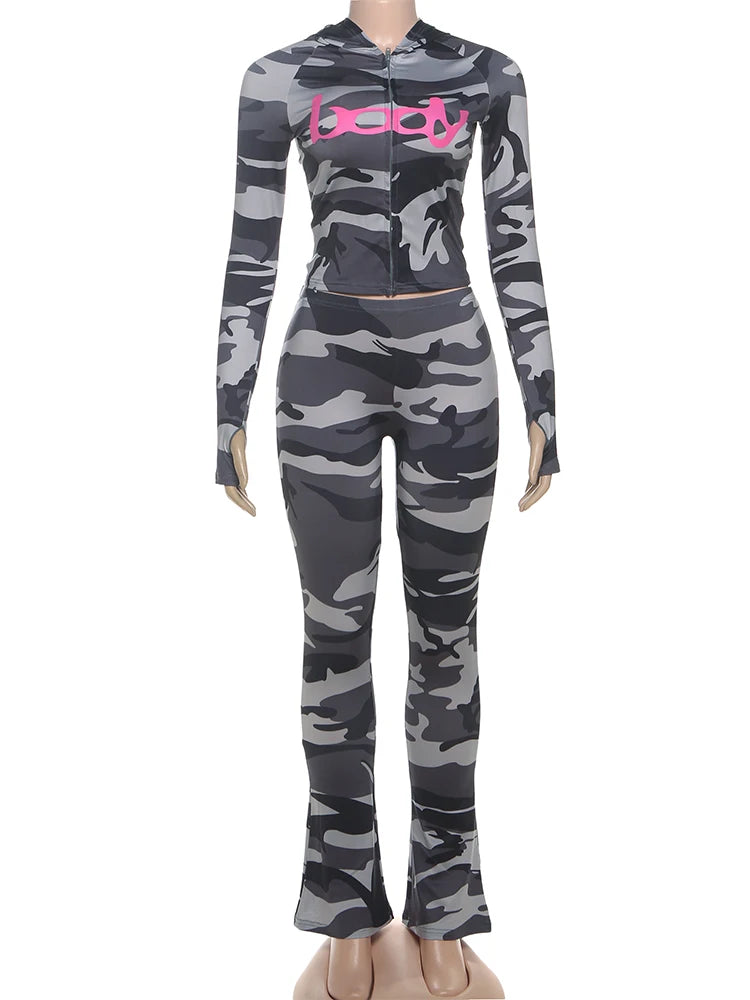 Sisterlinda Set Due Pezzi Cardigan Con Zip Da Donna Giacca Corta Con Cappuccio E Leggings Skinny Stile Sportivo