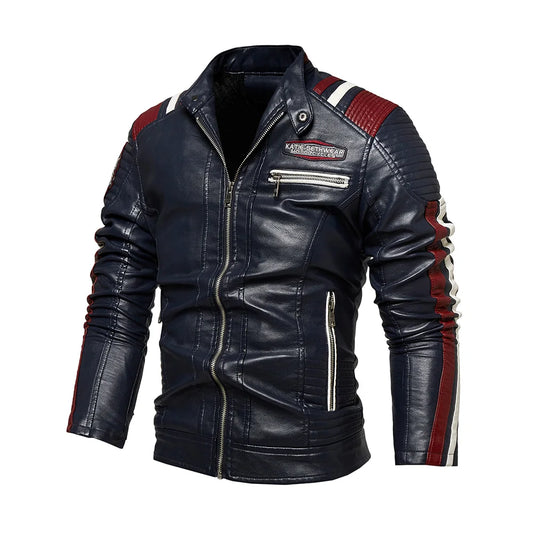 Giacca Da Moto Da Uomo In Ecopelle Impermeabile Antivento PU Bomber Vintage Di Alta Qualità