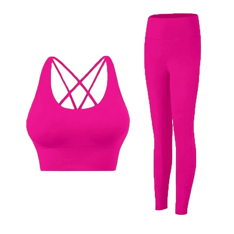 Tuta Da Yoga Due Pezzi Da Donna Abbigliamento Sportivo Per Pilates E Fitness Leggings Reggiseno Sportivo Traspirante