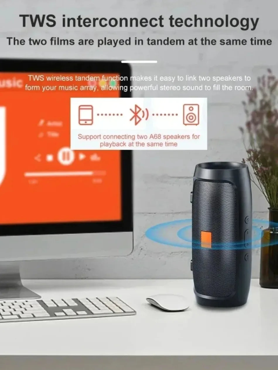 Lenovo Altoparlante Bluetooth Portatile Con USB TF Doppio Subwoofer Per Esterni Stereo Wireless FM