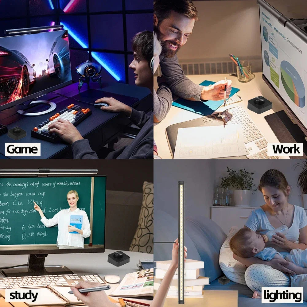 Barra Luminosa LED 44 Cm Per Monitor E Scrivania Con Atmosfera RGB Dimmerabile Ideale Per Studio E Lavoro