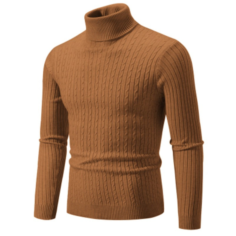 Maglione Dolcevita Uomo Lana Caldo Lavorato A Maglia Tinta Unita Inverno Casual Outdoor Top