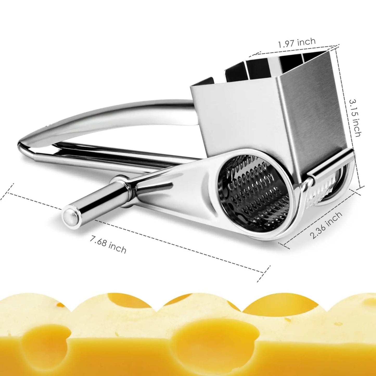 Grattugia Rotante Per Formaggio Multifunzione Con Lame In Acciaio Inox Manuale Affettatrice Per Burro E Zenzero