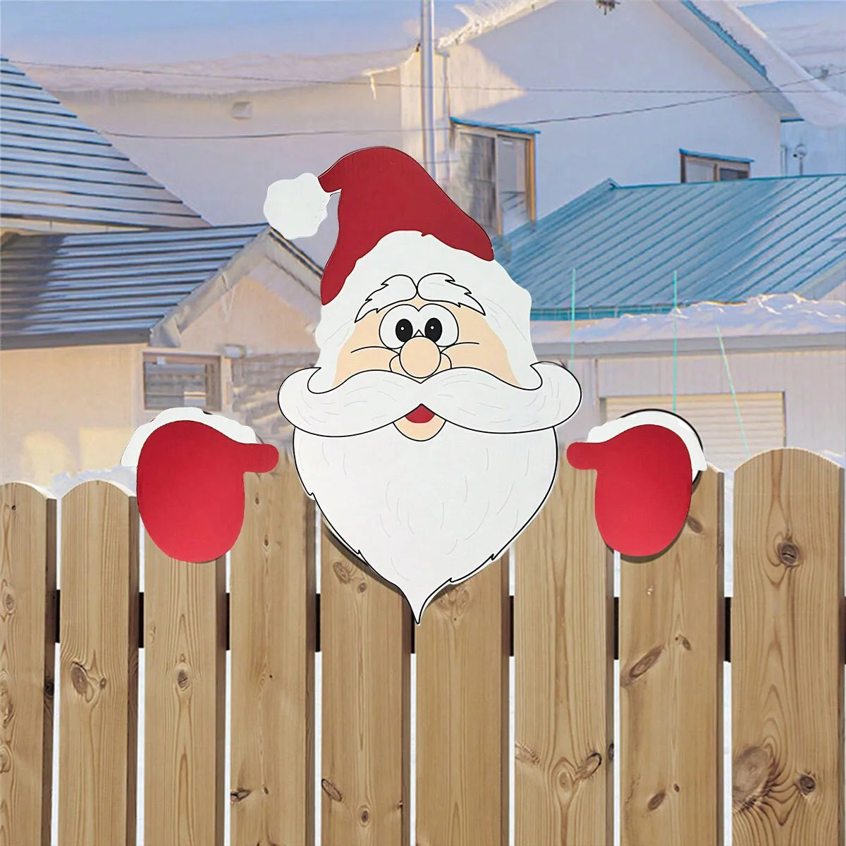 Babbo Natale Peeker Ornamento per Recinzione Giardino Interni Esterni Magico Regalo Fai da Te Famiglie Decoratori