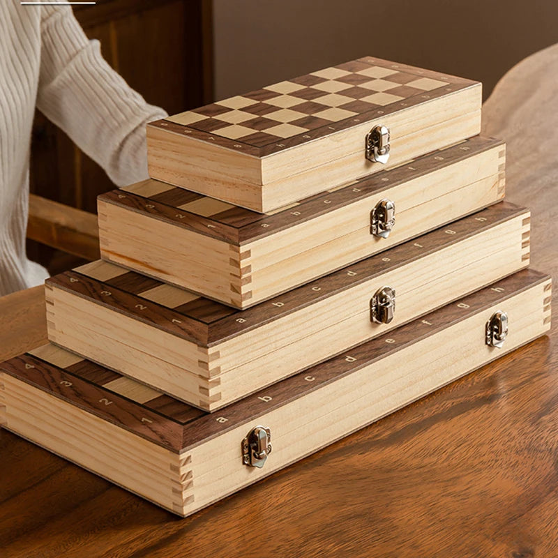 Set Scacchi Scacchiera Pieghevole Magnetica in Legno Massello Giochi Educativi per Studenti e Bambini Regalo Natale