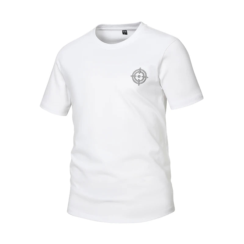T Shirt Da Uomo Maniche Corte Con Ricamo 3D Estiva Traspirante Cotone Puro Di Alta Qualità