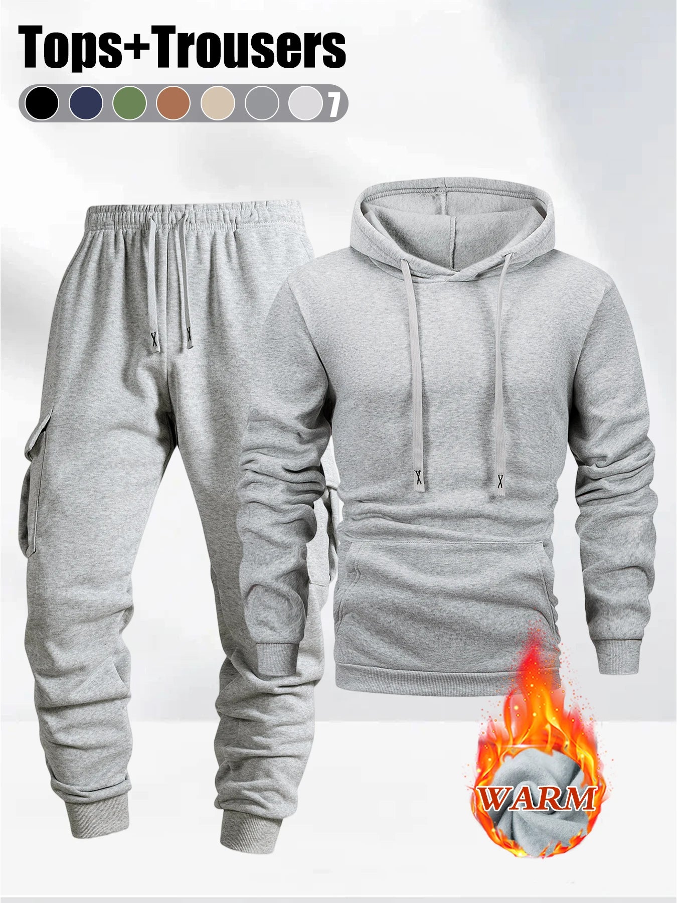 Set Autunno Inverno Da Uomo 2 Pezzi Felpa Con Cappuccio E Pantaloni Sportivi Abbigliamento Fitness Casual