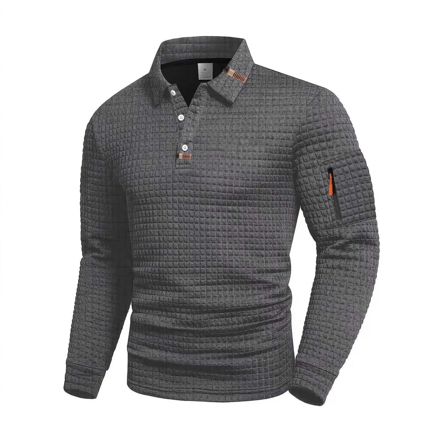 Polo Uomo 2025 Alta Qualità Autunno Inverno Patchwork Quadretti Con Vera Tasca Senza Braccioli
