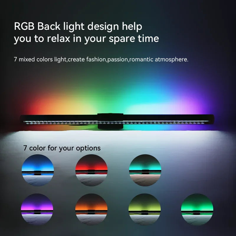 Barra Luminosa LED 44 Cm Per Monitor E Scrivania Con Atmosfera RGB Dimmerabile Ideale Per Studio E Lavoro
