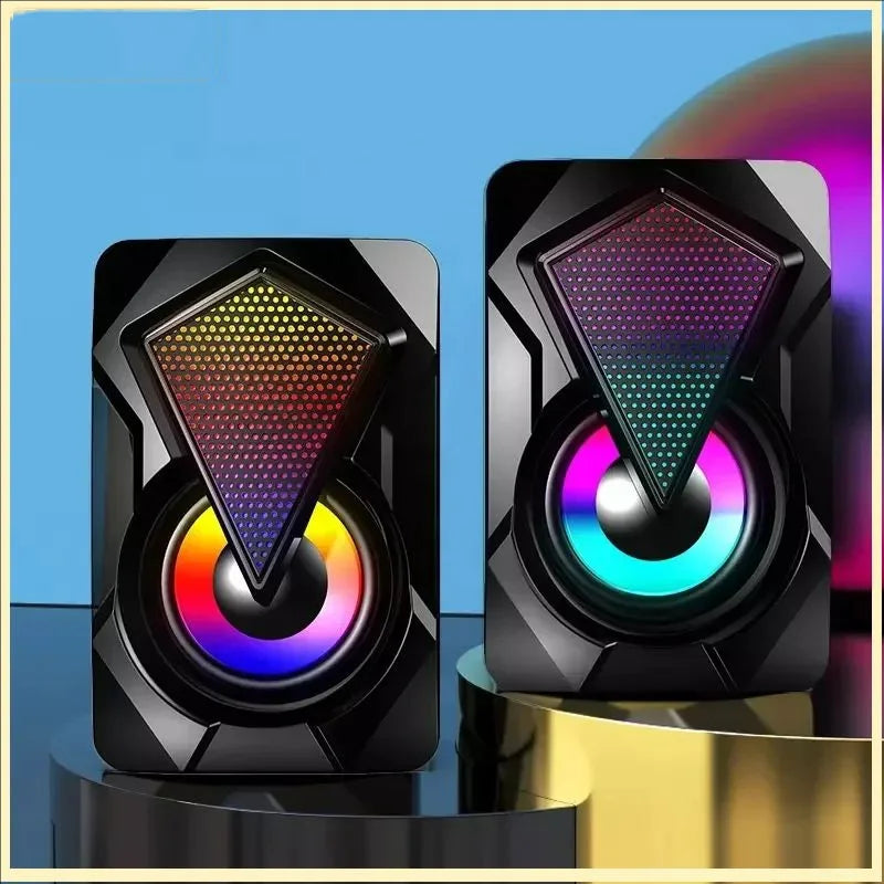 Nuovo Altoparlante Per Computer X2 Illuminato RGB USB Mini Cablato Multimediale Per PC Laptop Desktop