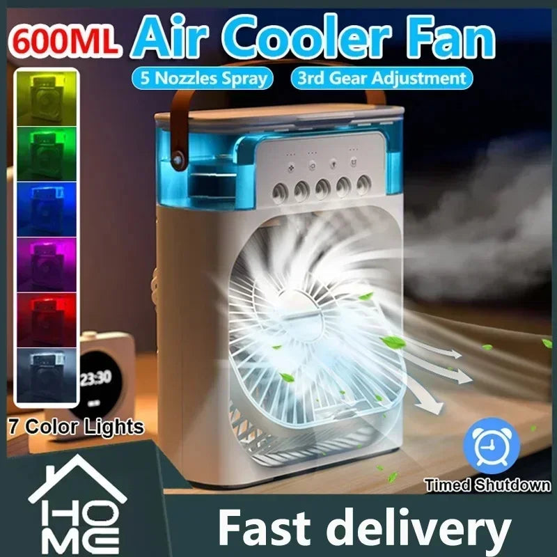 Raffreddatore Aria Umidificatore Da Tavolo 180 Gradi Nebbia Regolabile Tre Velocità Serbatoio Rimovibile Camera Letto